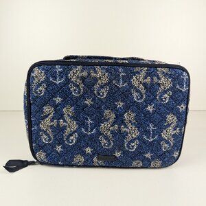 Vera Bradley Large Blush & Brush Cosmetic Makeup Case Bag Seahorse of Course